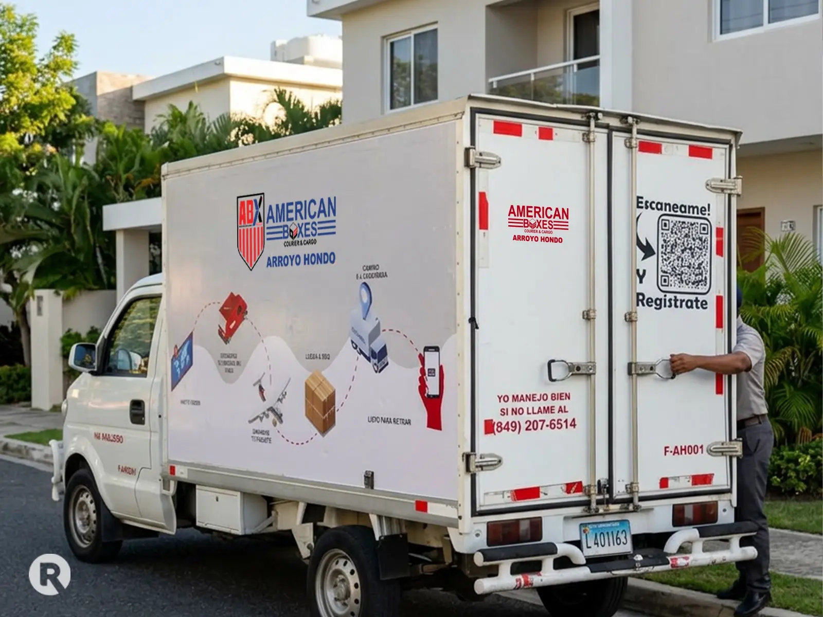 Resultado del full wrap vehicular ABX American Boxes Courier.