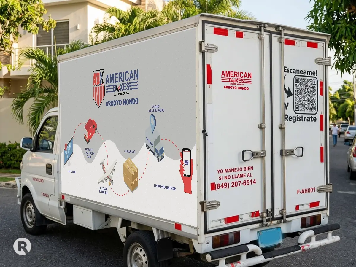 Full wrap vehicular ABX American Boxes Courier Santo Domingo